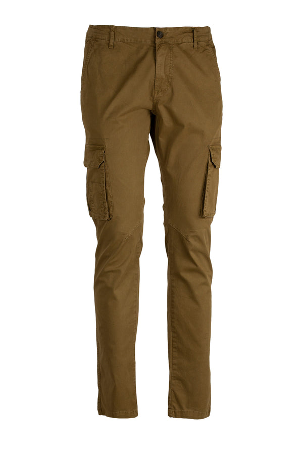 Pantaloni cargo twill di cotone slim fit