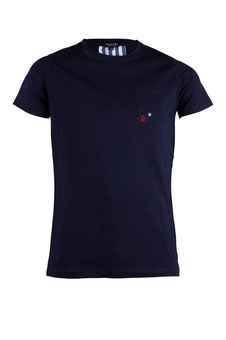T-Shirt girocollo con ricami a contrasto