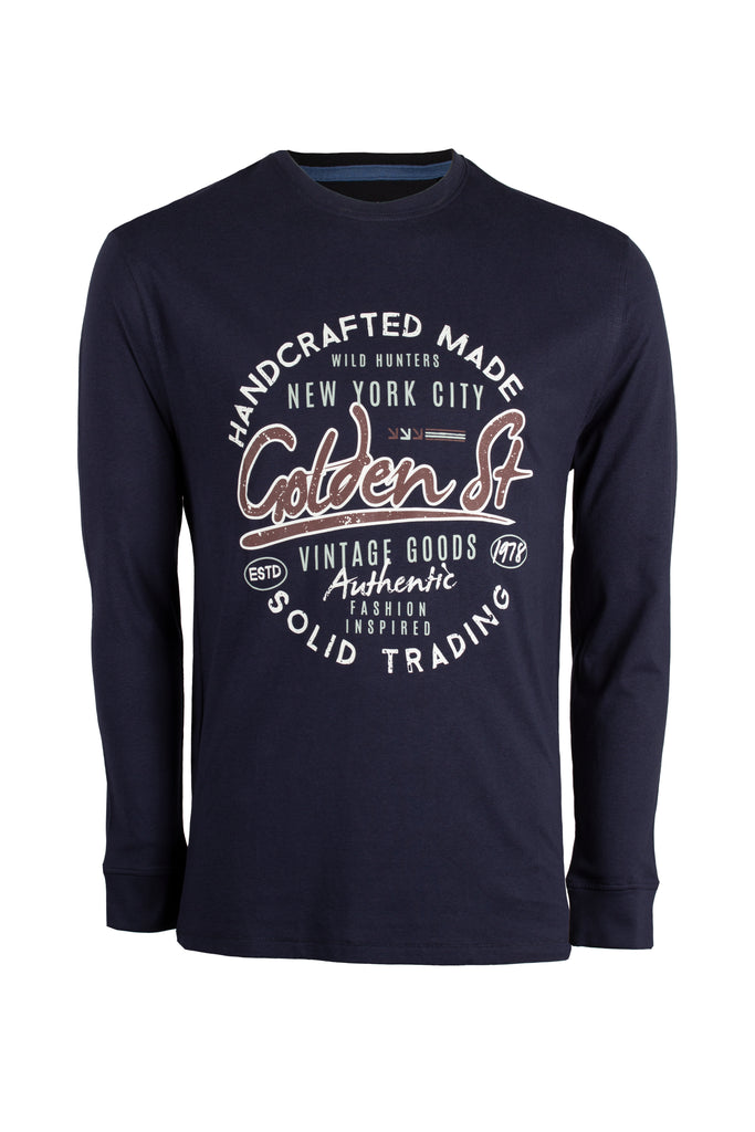 Maglia A Manica Lunga Uomo Nera Con Stampa Stella E Figura | T-shirt Oversize Streetwear