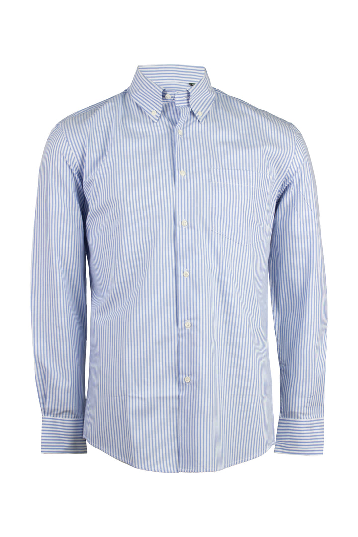 Camicia rigata da uomo in tessuto operato button down