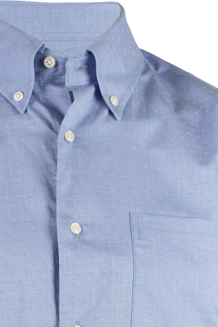 Camicia button down in cotone operato celeste