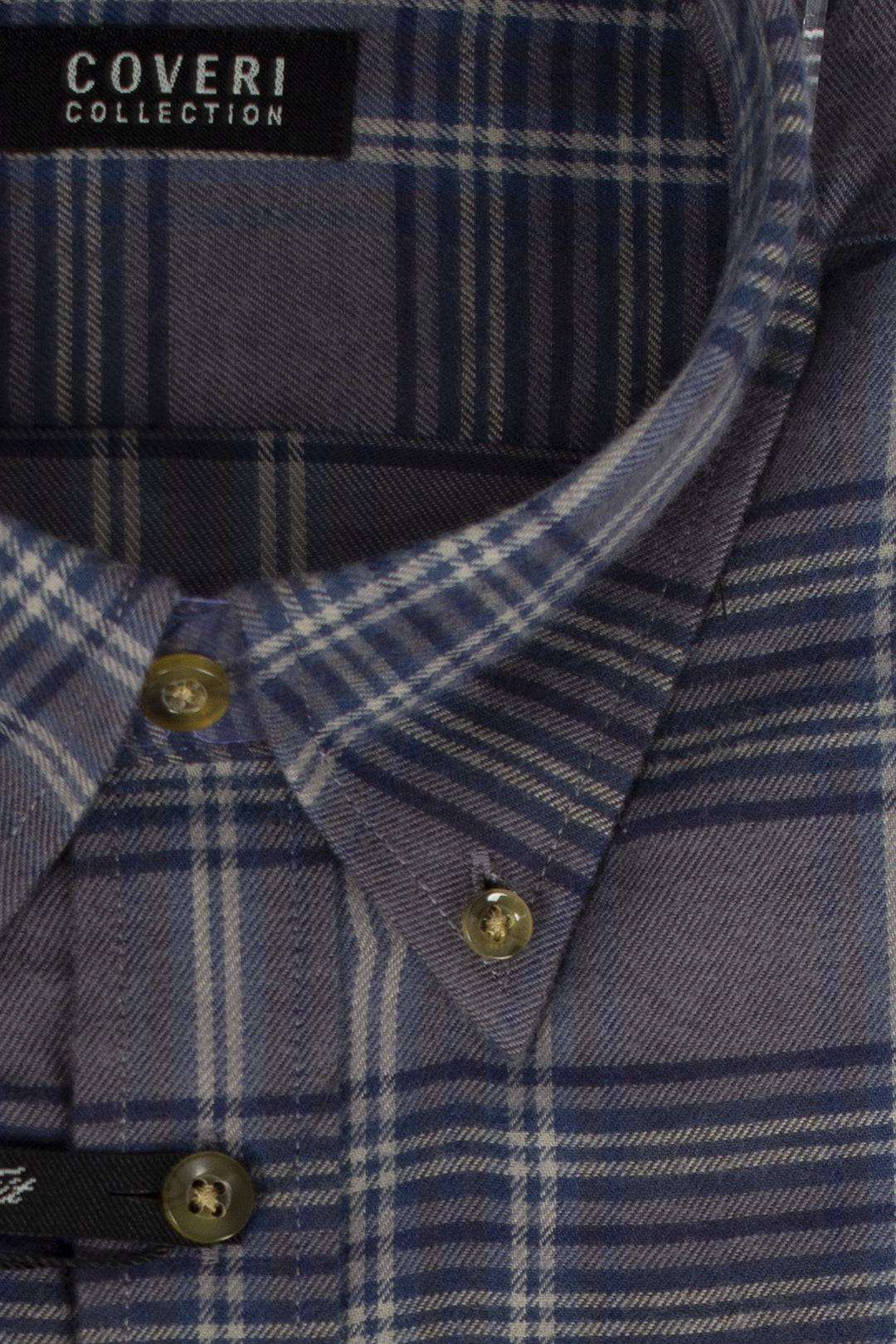 Camicia scozzese uomo button down in flanella rasata