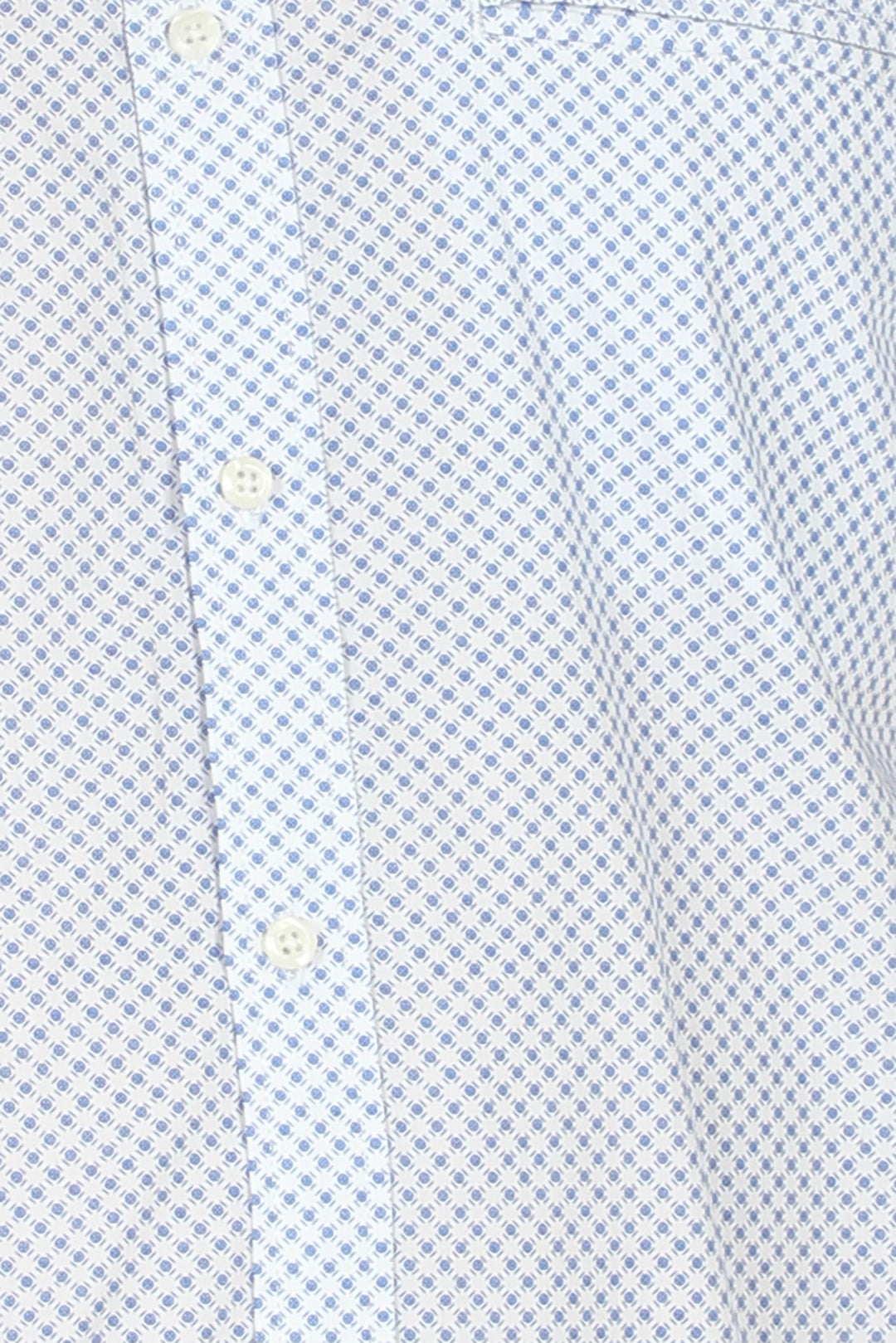 Camicia coreana mezza manica con microfantasia a contrasto
