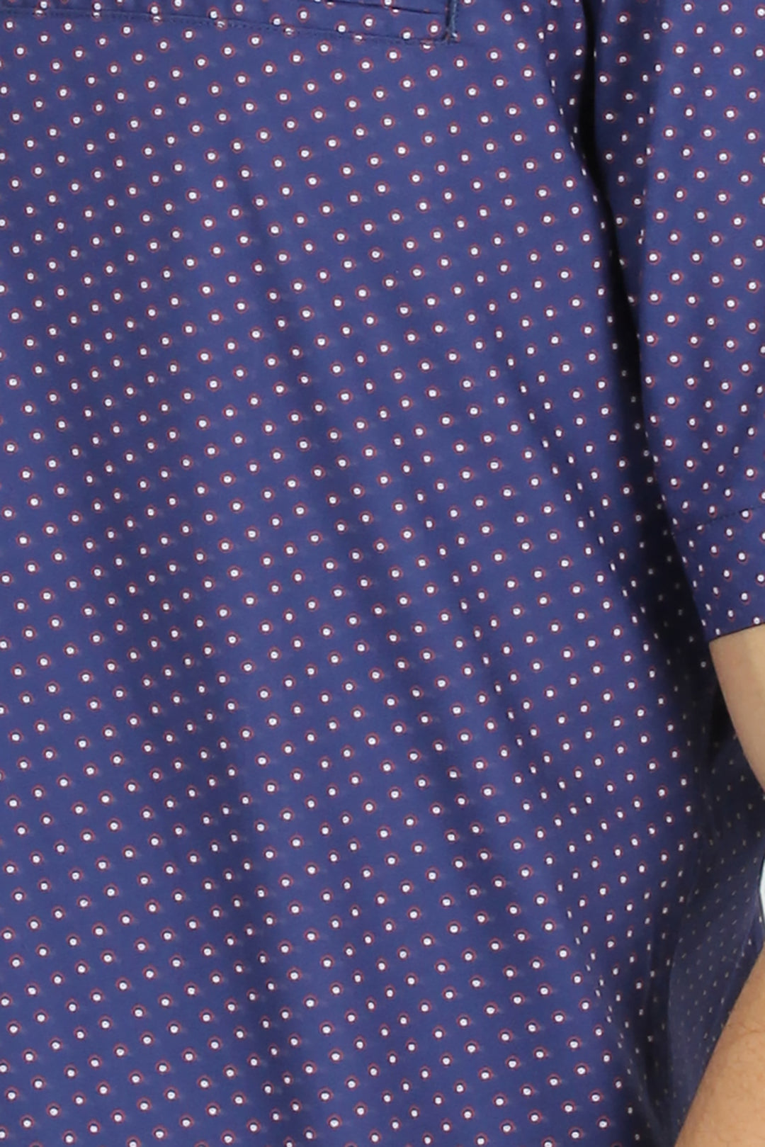 Camicia coreana mezza manica con pois a contrasto