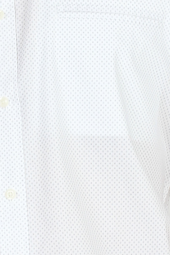 Camicia coreana uomo mezza manica con microfantasia a contrasto