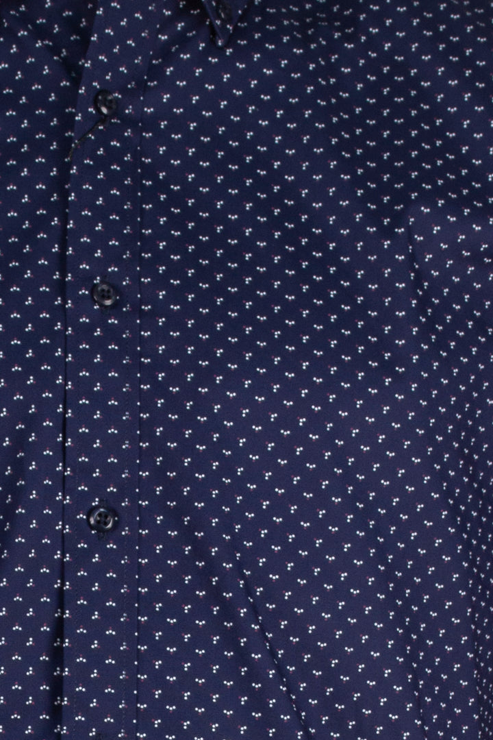 Camicia in cotone microfantasia button down