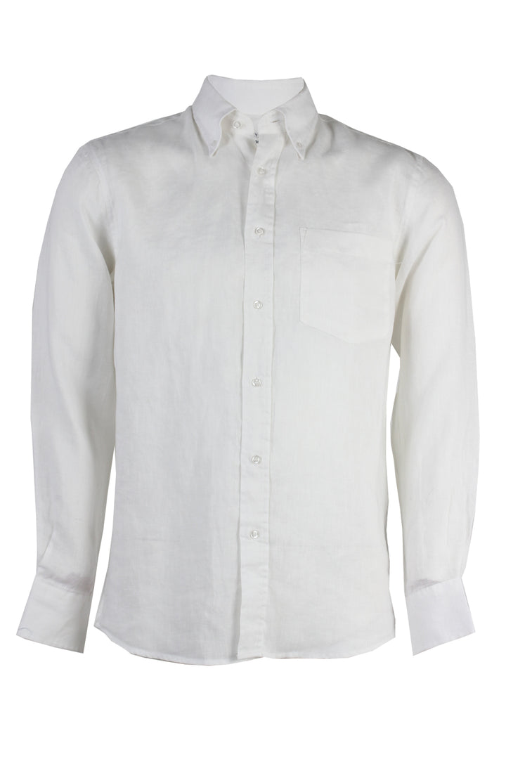 Camicia manica lunga 100% lino button down