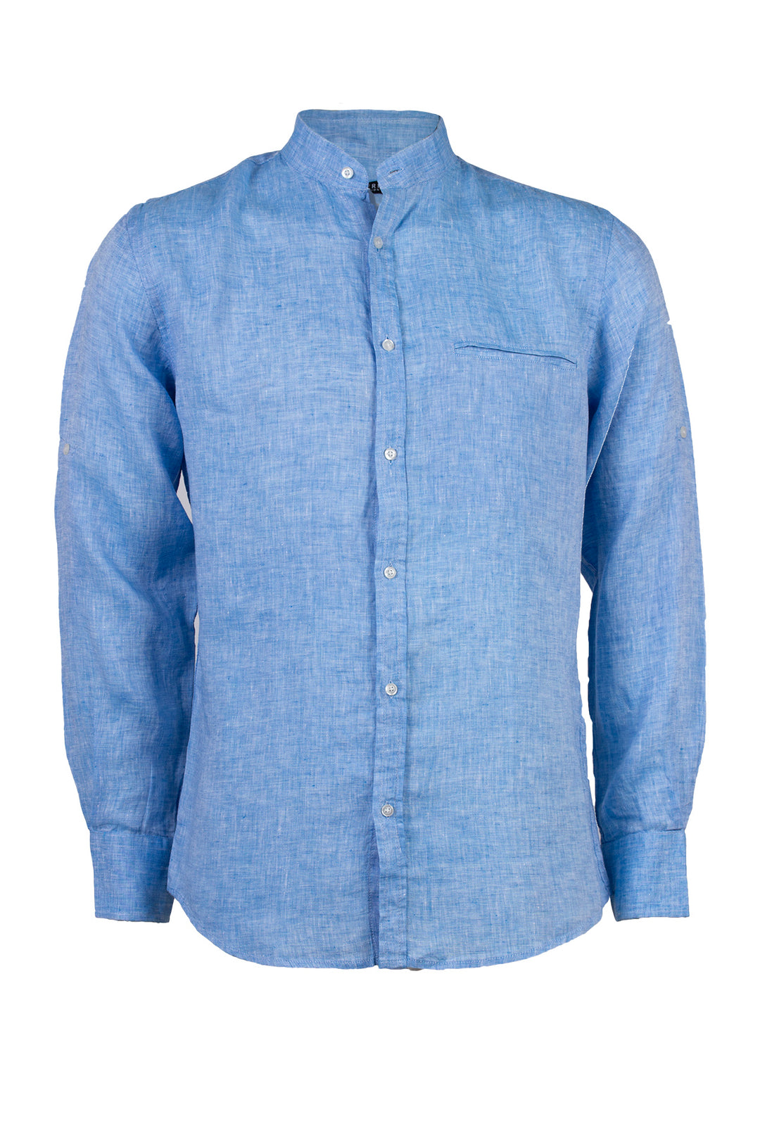 Camicia di lino Uomo taglia Comoda con collo coreano