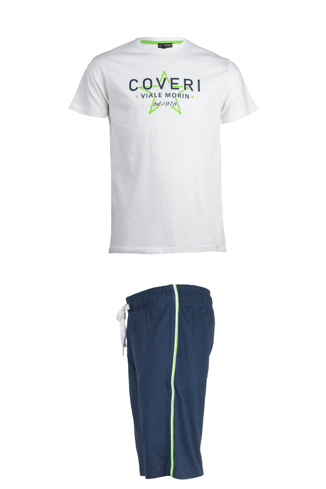 Set t-shirt e pantaloncini con stampa e profili in contrasto