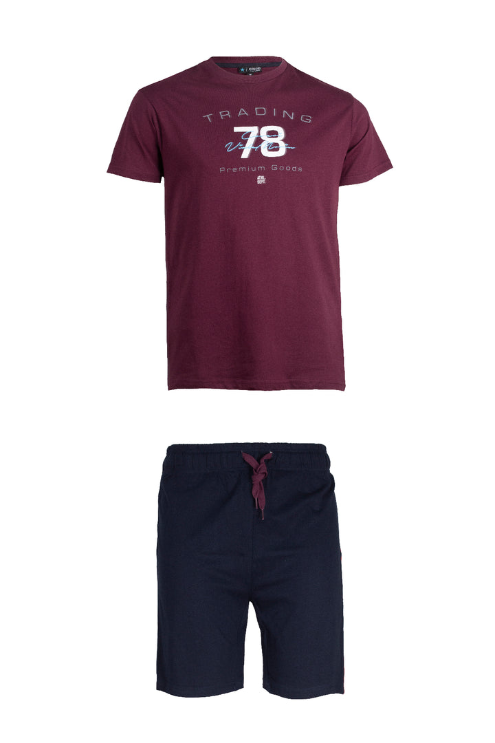 Set t-shirt e pantaloncini con stampa e profili in contrasto