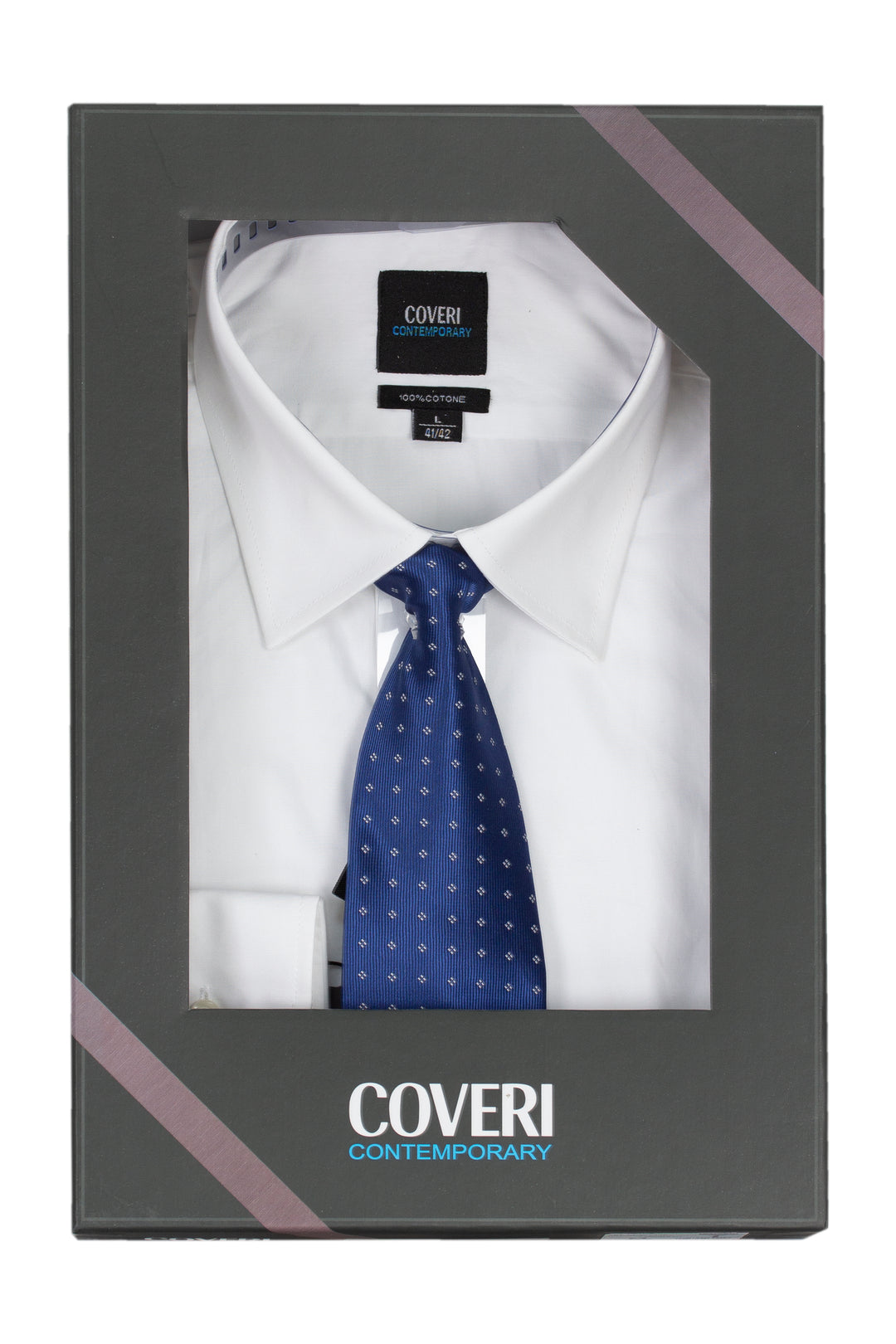 Camicia classica uomo tinta unita con cravatta