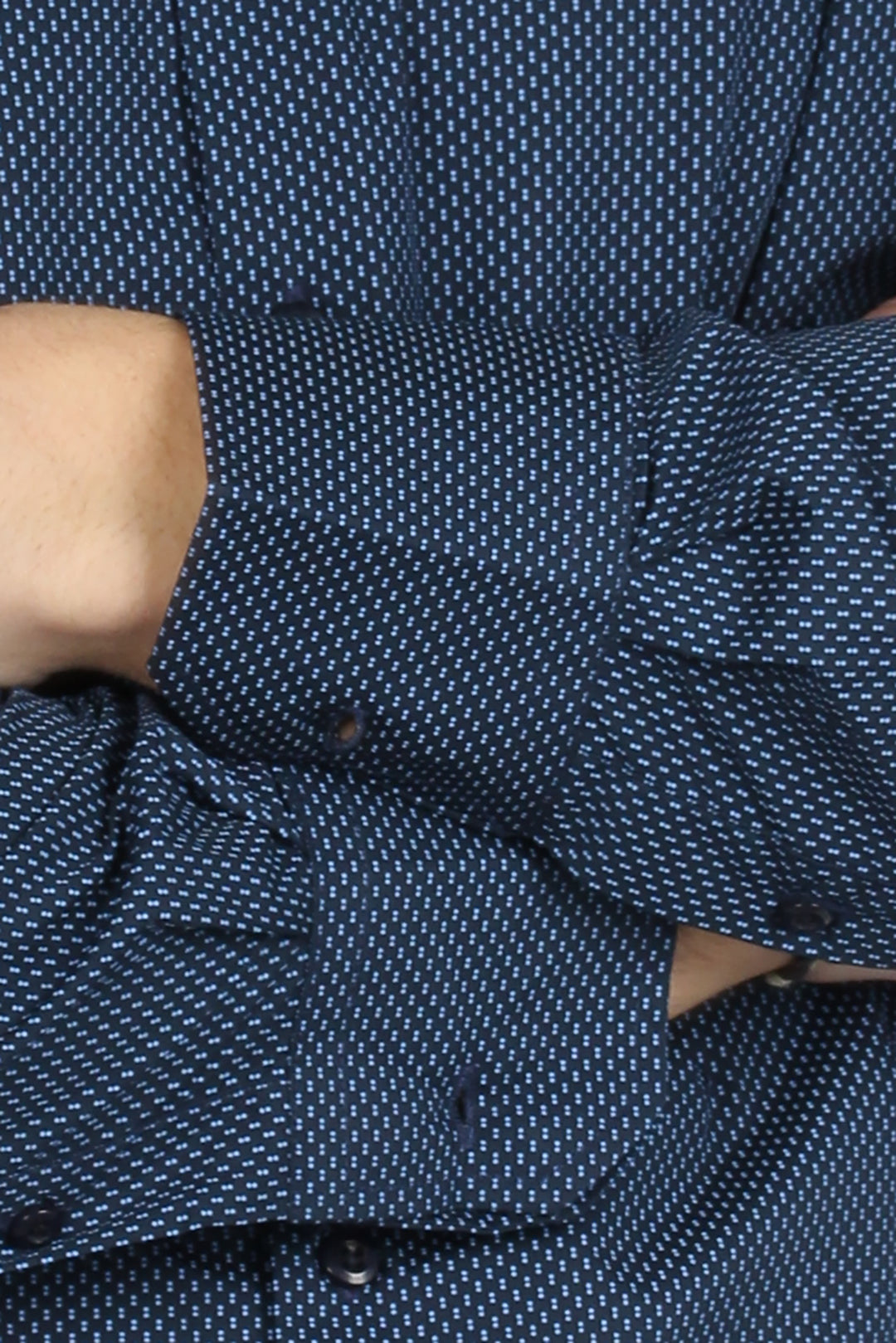 Camicia da uomo con microfantasia a contrasto