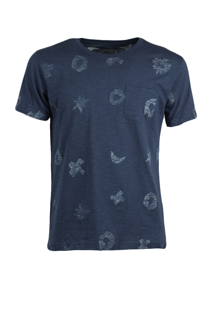 T-Shirt in cotone con microfantasia a contrasto