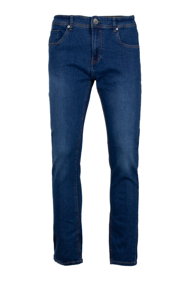 Jeans cinque tasche uomo slim fit in denim blu colore blu